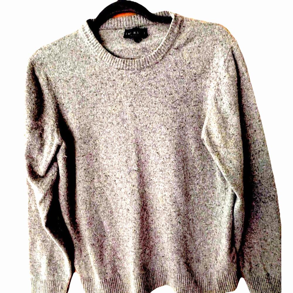 Emi Maglia Women’s Sweater Gray Lg Wool Silk Made In Italy Quiet Luxery Preppy